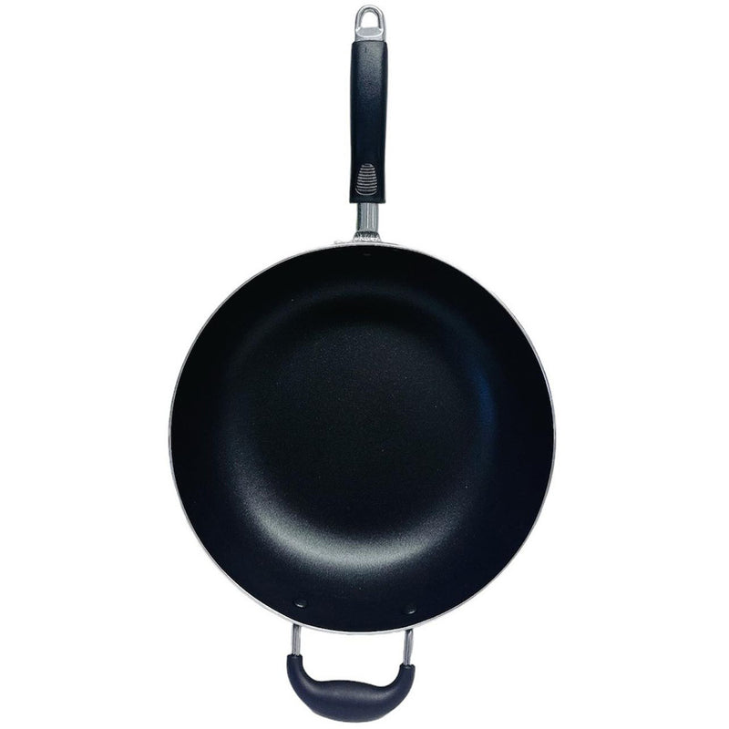 12" Nonstick Wok Pan With Lid Deep Frying Pan W/ Handle,Skillet,Dishwasher Safe