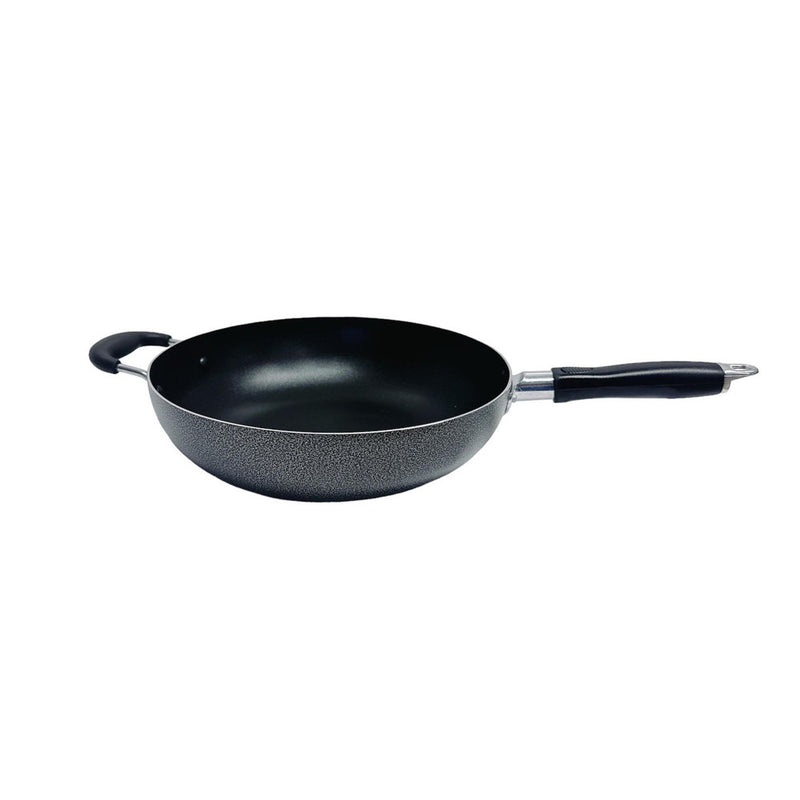 12" Nonstick Wok Pan With Lid Deep Frying Pan W/ Handle,Skillet,Dishwasher Safe