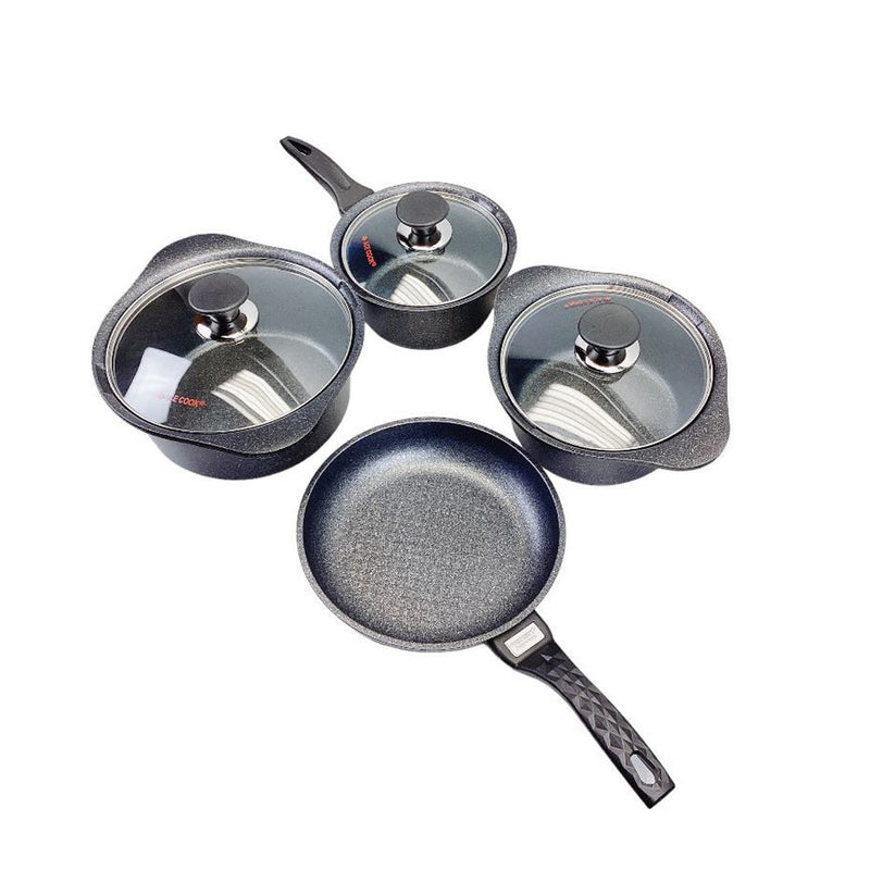 MADE IN KOREA Nonstick Pots and Pans Induction Marble Coating Cookware Set