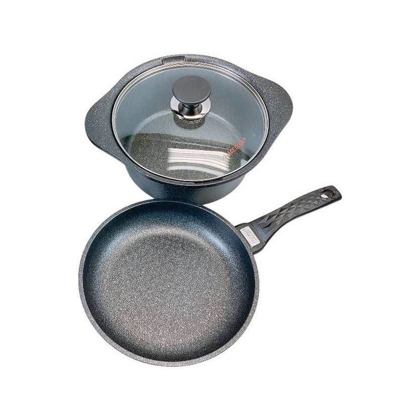 MADE IN KOREA Nonstick Pots and Pans Induction Marble Coating Cookware Set