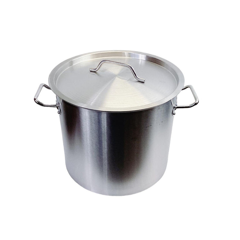 Stainless Steel Stock Pot w/Steamer Basket for Boiling and Steaming (32 Quart)