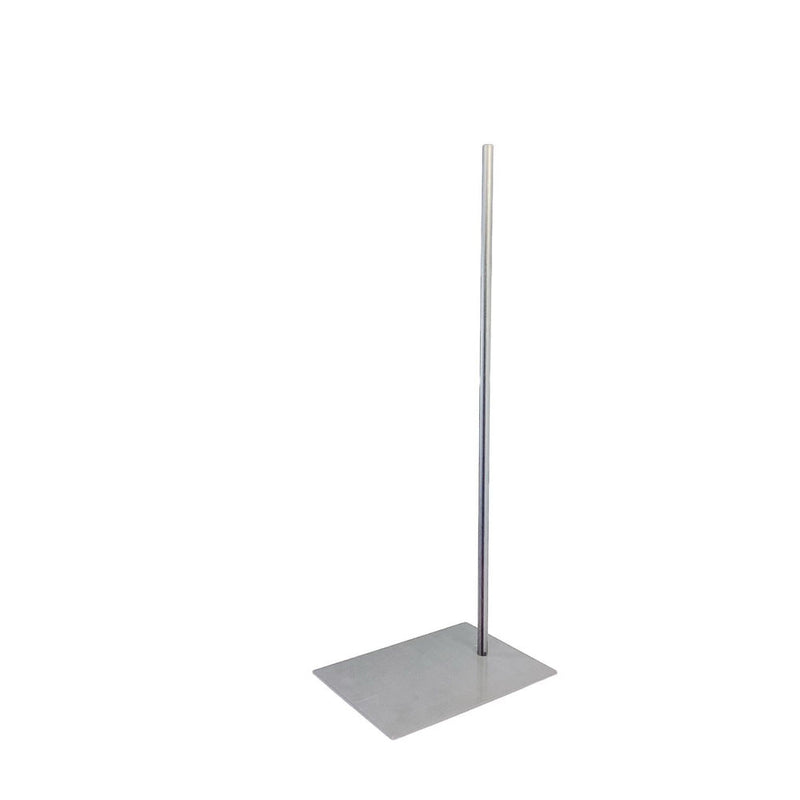 Raw Steel Metal Mannequin Stand, 16"x12", Rectangular Base With long 7/8&