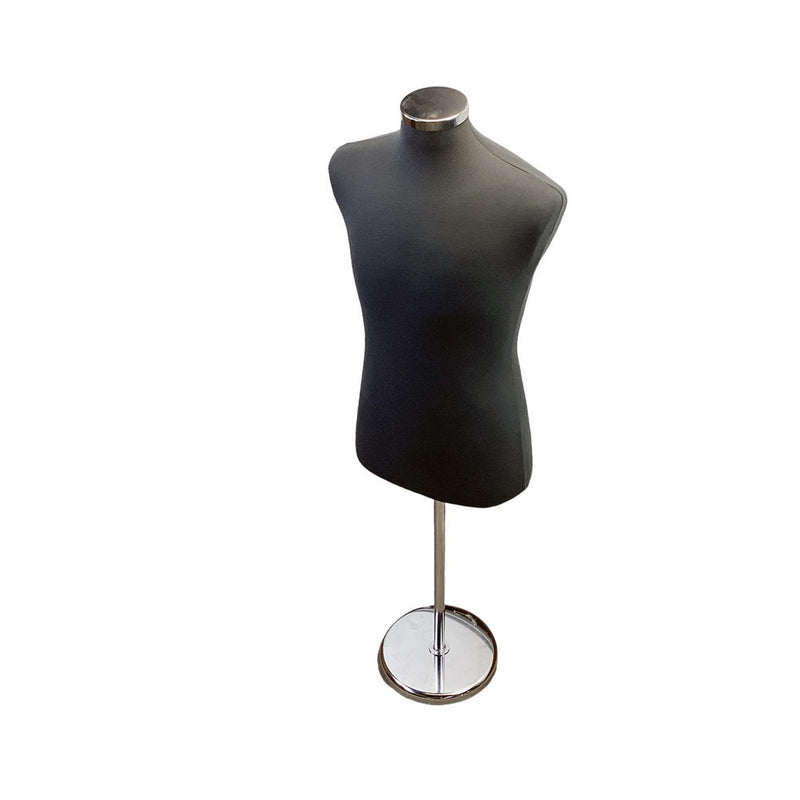 22"-43" Height Adjustable Black Coat Form & Neckblock Mannequin Stand,35" Waist