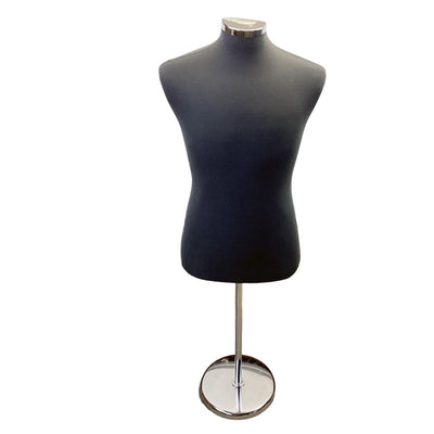 22"-43" Height Adjustable Black Coat Form & Neckblock Mannequin Stand,35" Waist