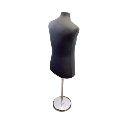 22"-43" Height Adjustable Black Coat Form & Neckblock Mannequin Stand,35" Waist