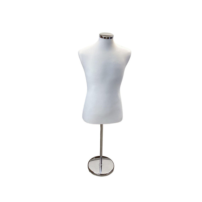 22"-43" Height Adjustable Cream Coat Form & Neckblock Mannequin Stand,35" Waist