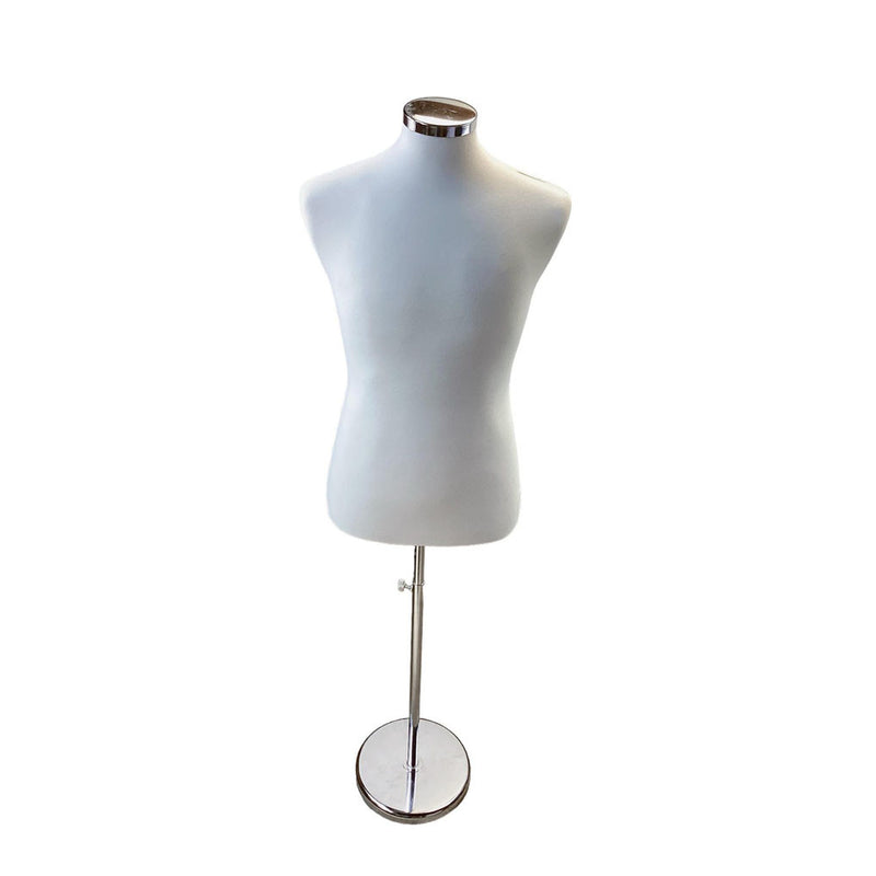 22"-43" Height Adjustable Cream Coat Form & Neckblock Mannequin Stand,35" Waist