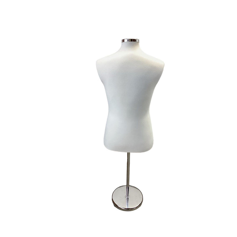 22"-43" Height Adjustable Cream Coat Form & Neckblock Mannequin Stand,35" Waist