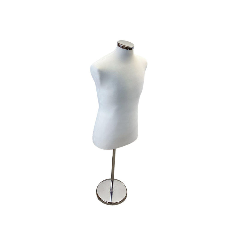 22"-43" Height Adjustable Cream Coat Form & Neckblock Mannequin Stand,35" Waist