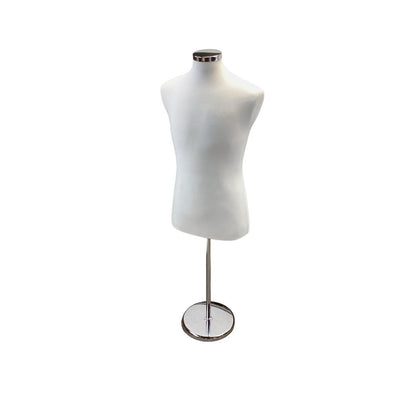 22"-43" Height Adjustable Cream Coat Form & Neckblock Mannequin Stand,35" Waist