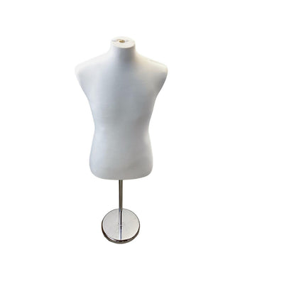 22"-43" Height Adjustable Cream Coat Form & Neckblock Mannequin Stand,35" Waist