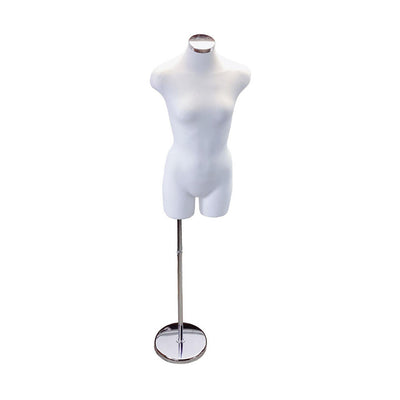 22"-43" Height Adjustable Cream Women's Torso Form Neckblock Mannequin Stand