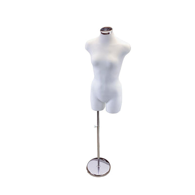 22"-43" Height Adjustable Cream Women's Torso Form Neckblock Mannequin Stand