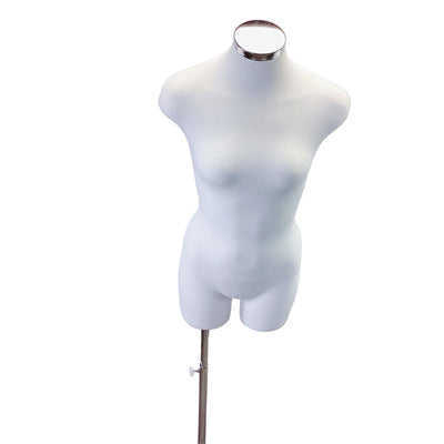 22"-43" Height Adjustable Cream Women's Torso Form Neckblock Mannequin Stand