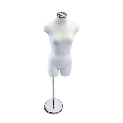 22"-43" Height Adjustable Cream Women's Torso Form Neckblock Mannequin Stand