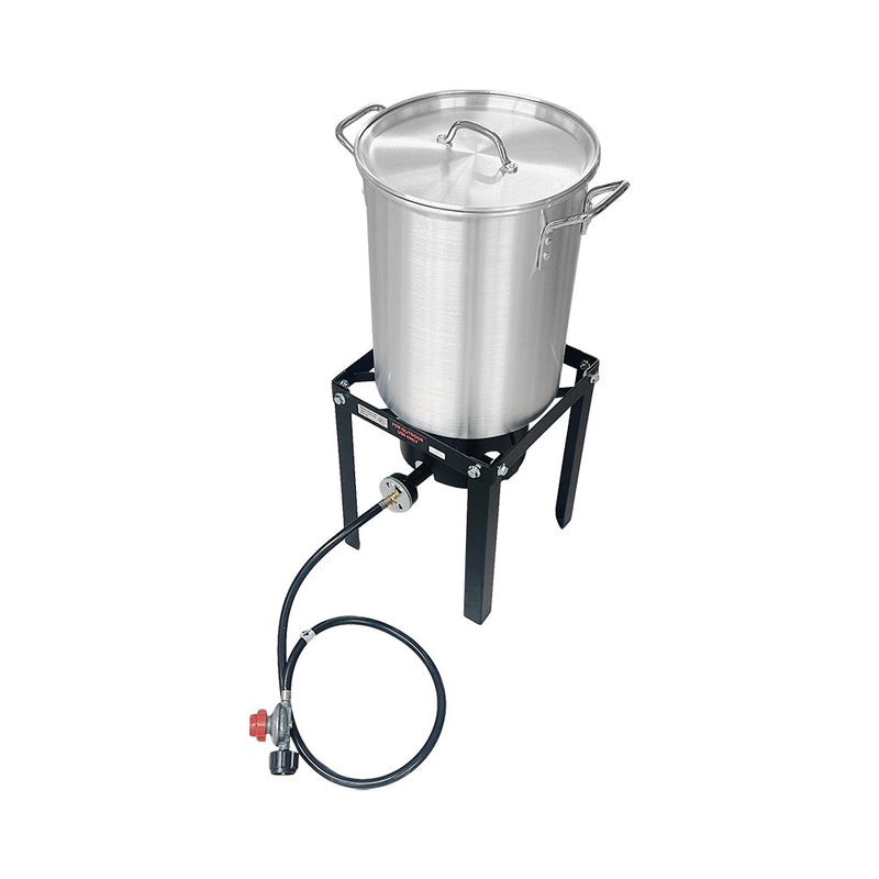 30 Qt Turkey and Fish Fryer Boiler Pot, 37000 BTU Burner for Outdoor Cooking