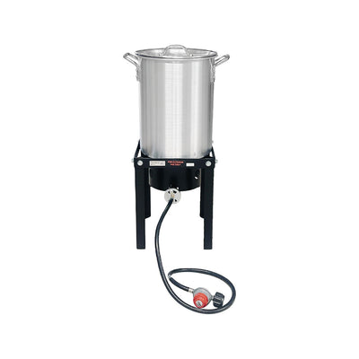 30 Qt Turkey and Fish Fryer Boiler Pot, 37000 BTU Burner for Outdoor Cooking