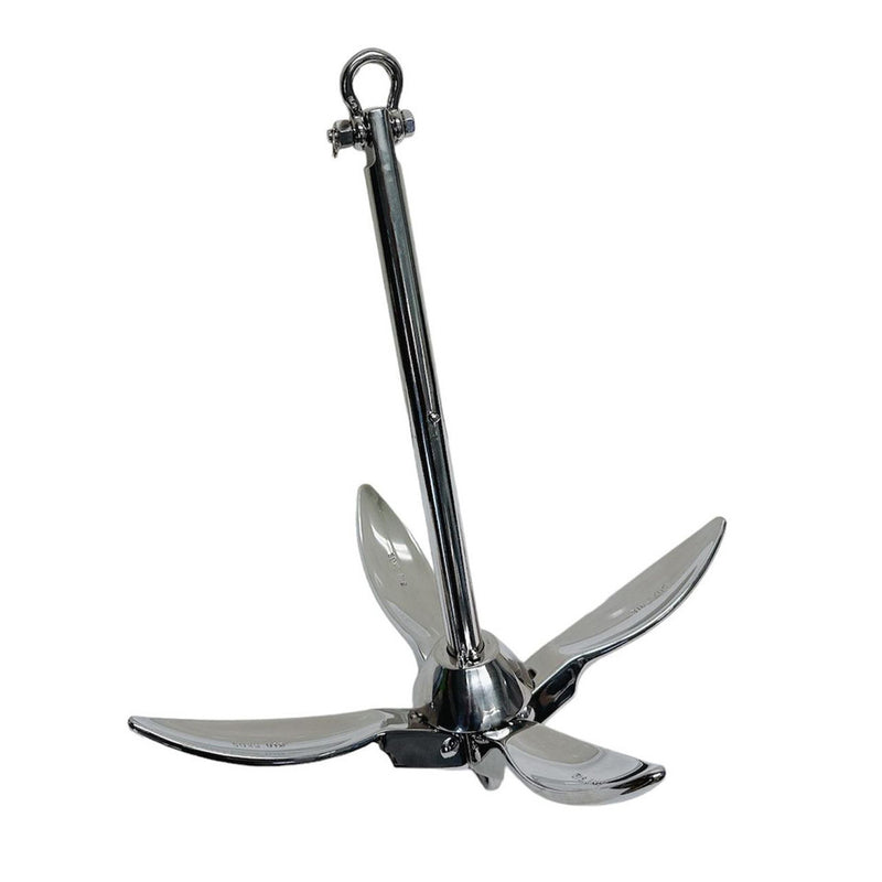 Folding Grapnel Boat Anchor 316 Stainless Steel 5Kg for for Canoe,Yacht, Jet Ski