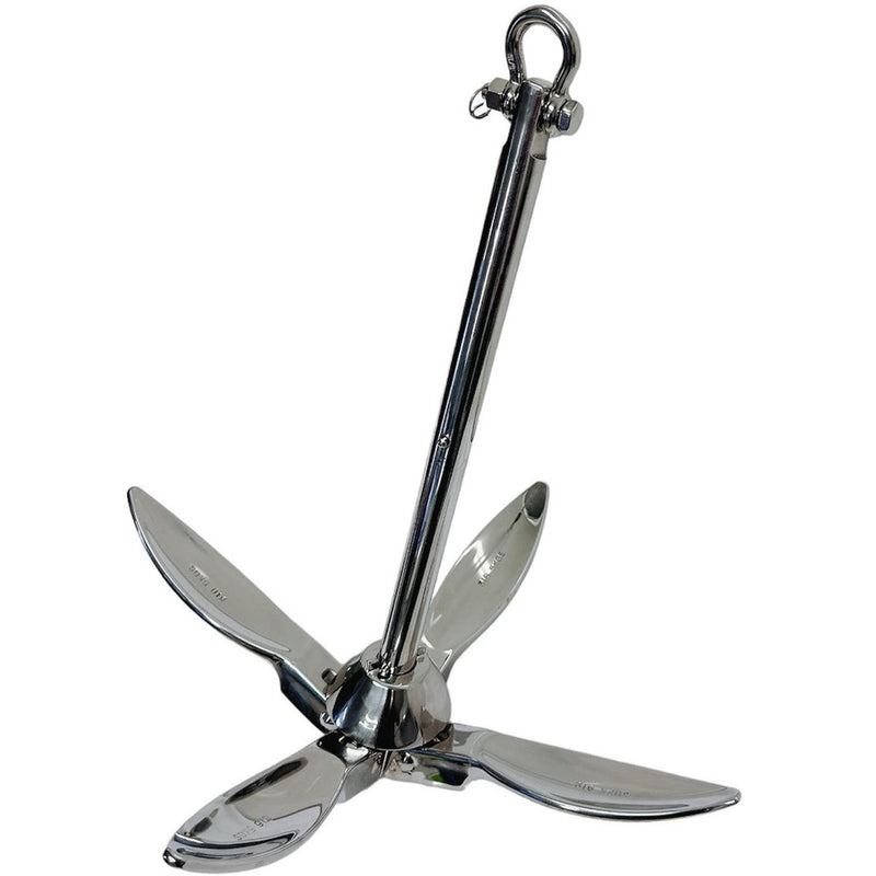 Folding Grapnel Boat Anchor 316 Stainless Steel 5Kg for for Canoe,Yacht, Jet Ski