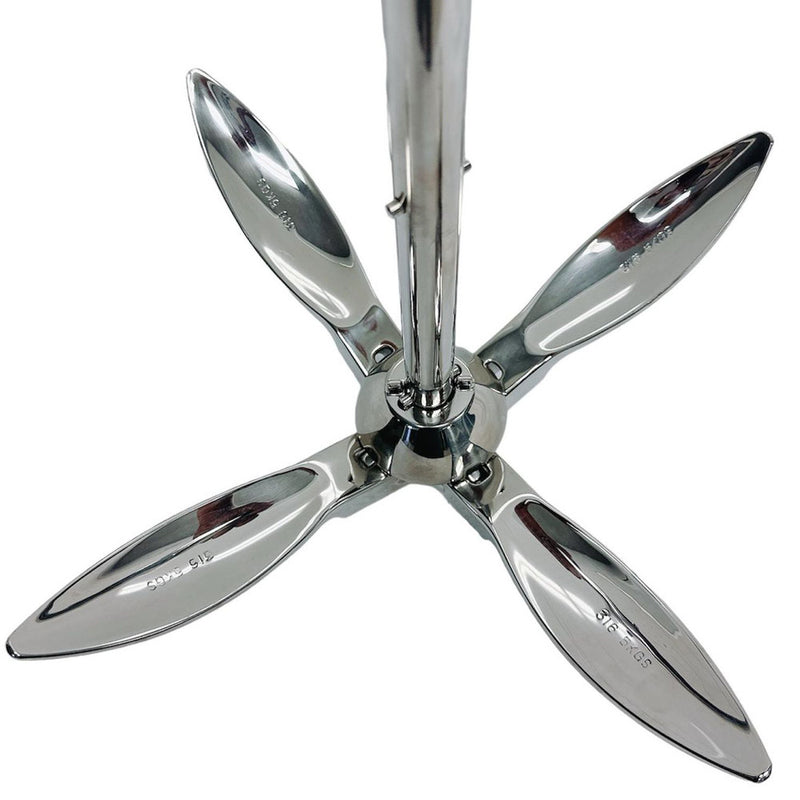 Folding Grapnel Boat Anchor 316 Stainless Steel 5Kg for for Canoe,Yacht, Jet Ski