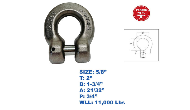 Marine Boat G60 Clevis Shackle T318 LN Stainless Steel