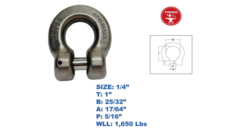 Marine Boat G60 Clevis Shackle T318 LN Stainless Steel