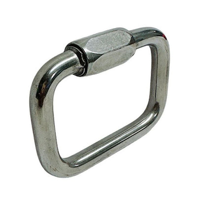 Stainless Steel T316 Square Quick Link Chain Connectors, Locking Carabiners Marine Grade