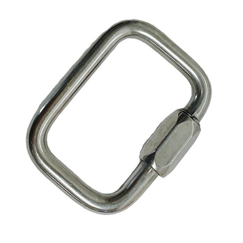 Stainless Steel T316 Square Quick Link Chain Connectors, Locking Carabiners Marine Grade