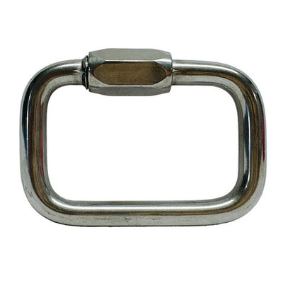 Stainless Steel T316 Square Quick Link Chain Connectors, Locking Carabiners Marine Grade