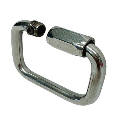 Stainless Steel T316 Square Quick Link Chain Connectors, Locking Carabiners Marine Grade