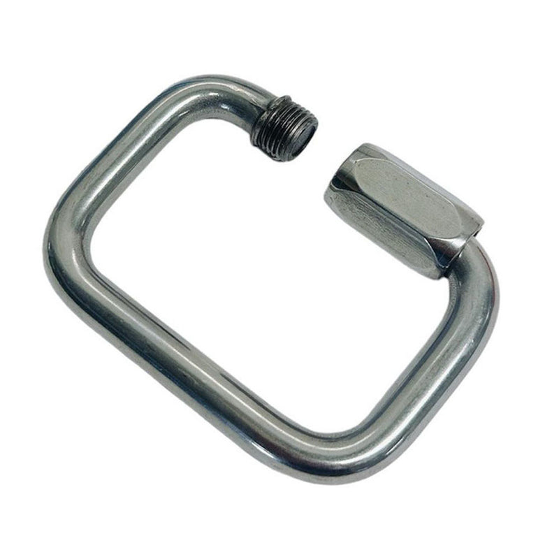 Stainless Steel T316 Square Quick Link Chain Connectors, Locking Carabiners Marine Grade