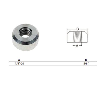 Marine Boat 1/4''-20 Thread 5/8'' Flat End Hardware Nut T316 Stainless Steel