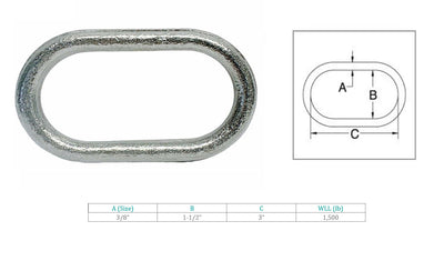 Drop Forged Non-Magnetic T316 Stainless Steel 3/8" Master link 1,500 Lbs WLL