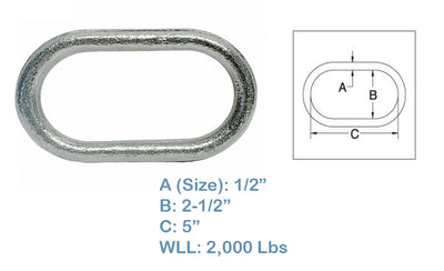 4 Pc Drop Forged Non-Magnetic T316 Stainless Steel 1/2" Master link 2000 Lbs WLL