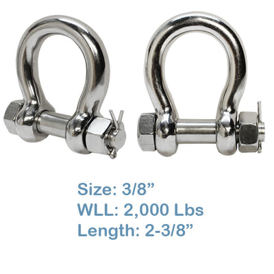 Marine Grade T316Stainless Steel Bow Shackle Anchor Shackle with Cotter Pin Lock