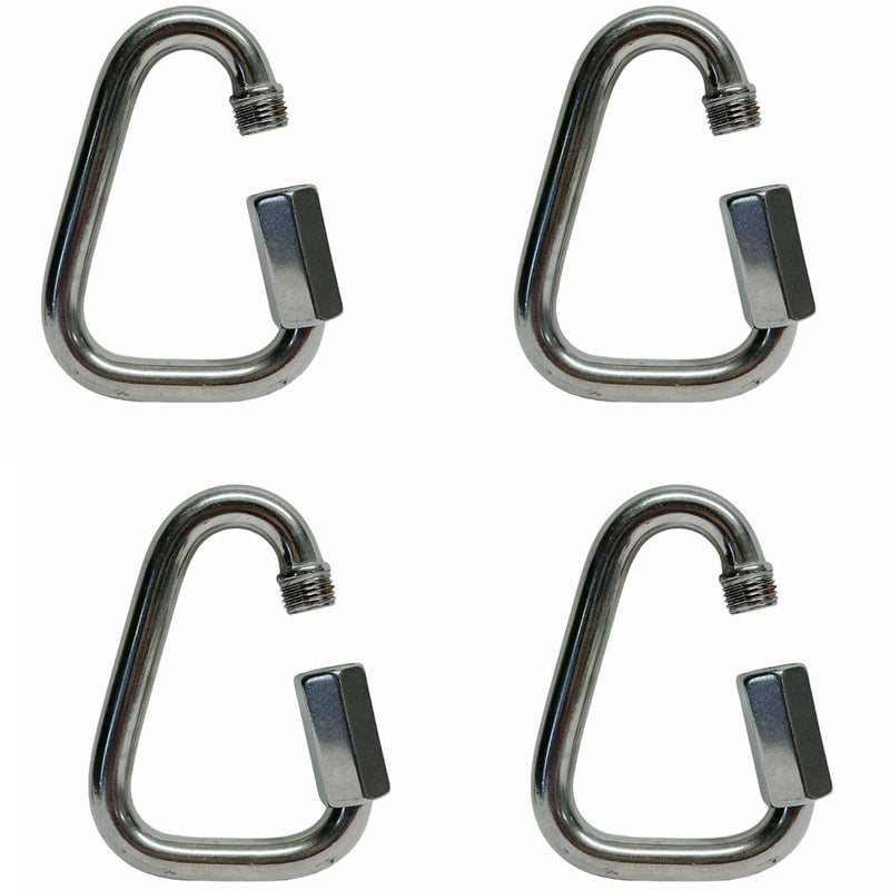 4 Pcs Delta Quick Links 15/32" Stainless Steel Triangle Carabiner 3,200 Lbs WLL