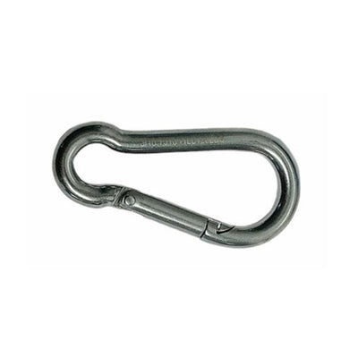 T316 Stainless Steel 3/16" x 50mm Carabiner Spring Snap Hook Marine 120 Lbs WLL