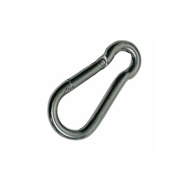 T316 Stainless Steel 3/16" x 50mm Carabiner Spring Snap Hook Marine 120 Lbs WLL