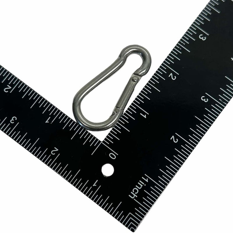 T316 Stainless Steel 3/16" x 50mm Carabiner Spring Snap Hook Marine 120 Lbs WLL