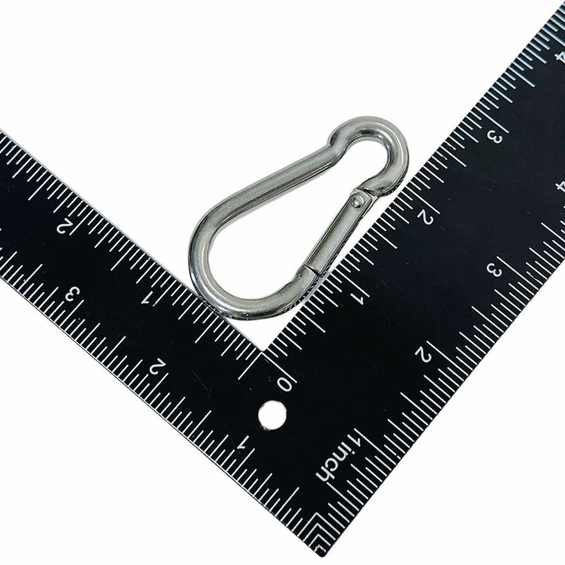 T316 Stainless Steel 1/4" Carabiner Spring Snap Hook Marine 180 Lbs WLL