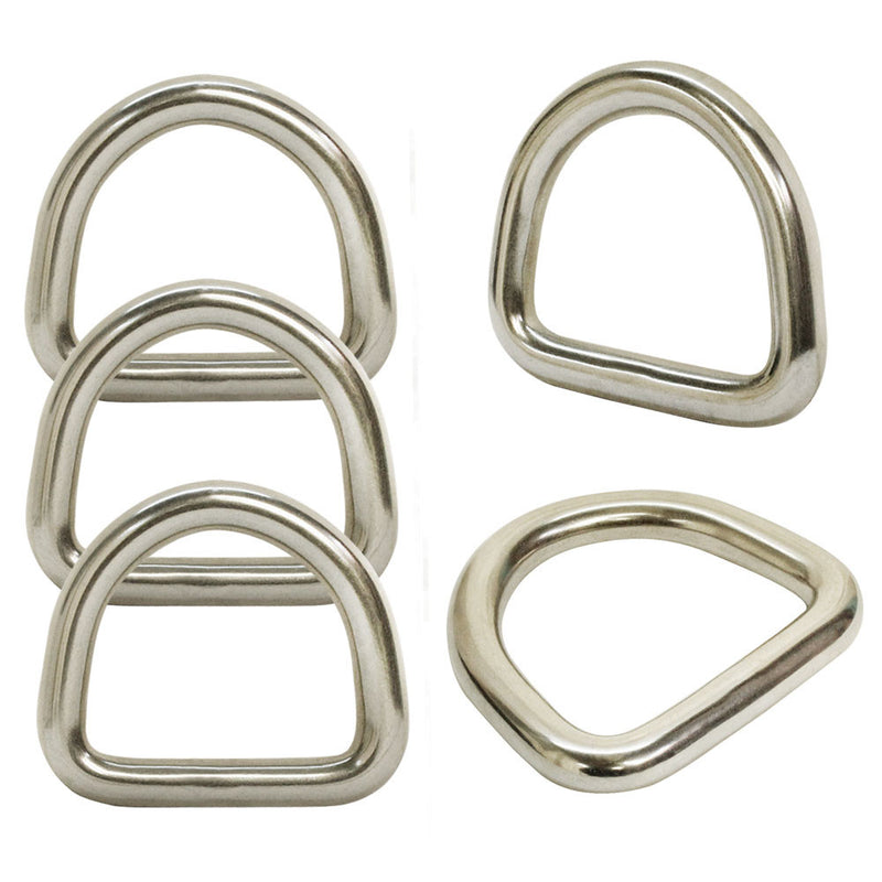 5 Pcs T316 Stainless Steel 5/16" Welded D Ring Marine Boat Rigging Lifting Hook