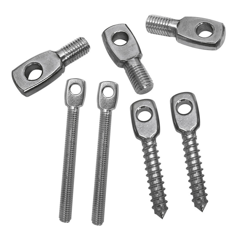 Marine Grade 5 Pc Set Stainless Steel T316 Threaded Eye Tab Bolt