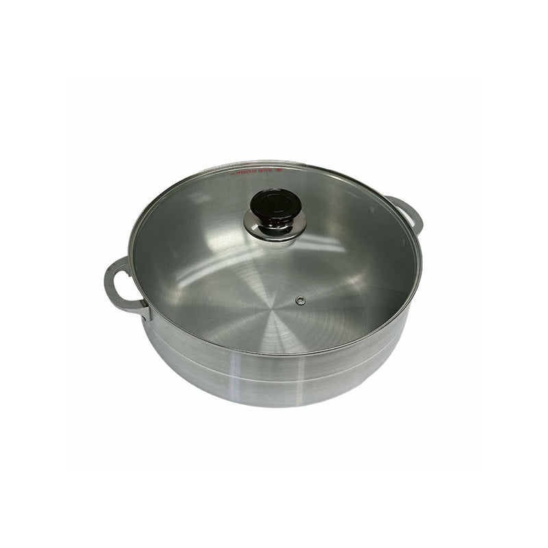 14 Qt Aluminum Caldero Stock Pot, Cooking Dutch Oven With Glass Lid,Satin Finish