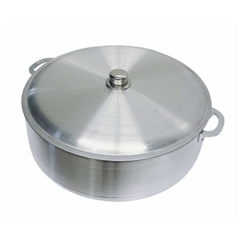 31 Qt Aluminum Caldero Stock Pot, Cooking Dutch Oven With Glass Lid,Satin Finish