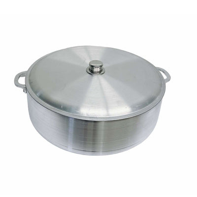 31 Qt Aluminum Caldero Stock Pot, Cooking Dutch Oven With Glass Lid,Satin Finish