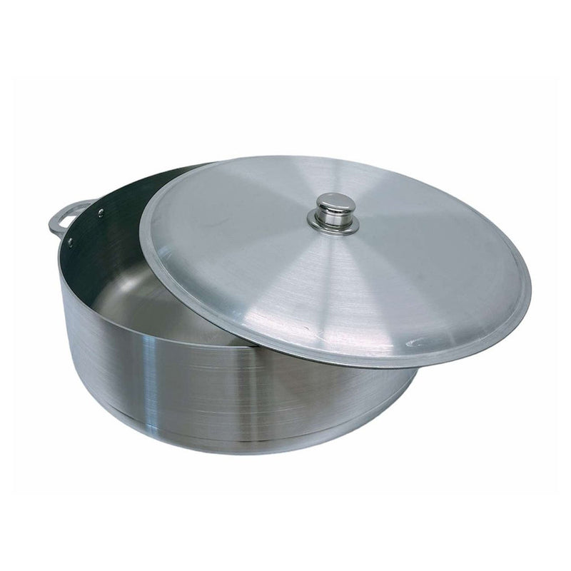 31 Qt Aluminum Caldero Stock Pot, Cooking Dutch Oven With Glass Lid,Satin Finish