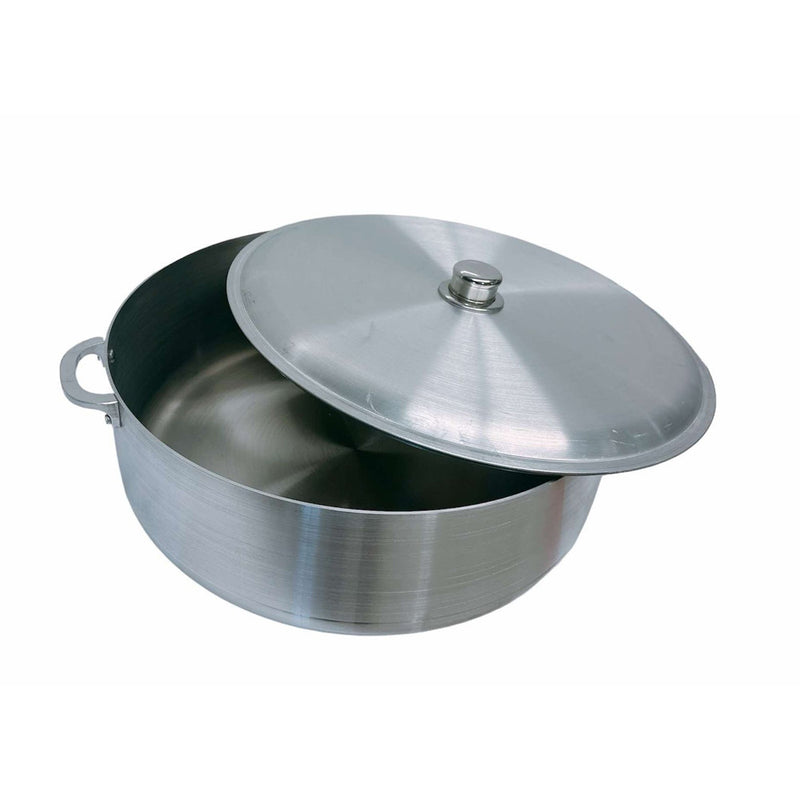 31 Qt Aluminum Caldero Stock Pot, Cooking Dutch Oven With Glass Lid,Satin Finish