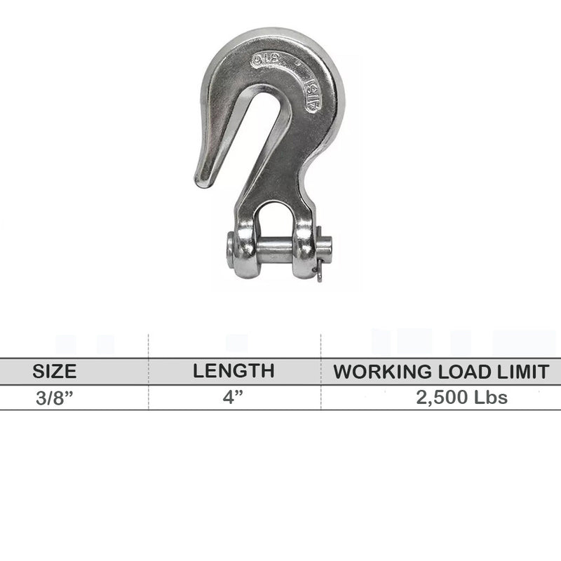 Marine Stainless Steel 316 Clevis Grab Hook Towing Tie Down Shackle Boat