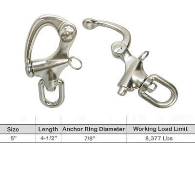 T316 Stainless Steel Marine Boat Swivel Eye Snap Shackle Bail Sailboat