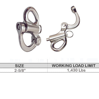 Stainless Steel 316 Fixed Eye Snap Shackle Sailboat Quick Release Locking